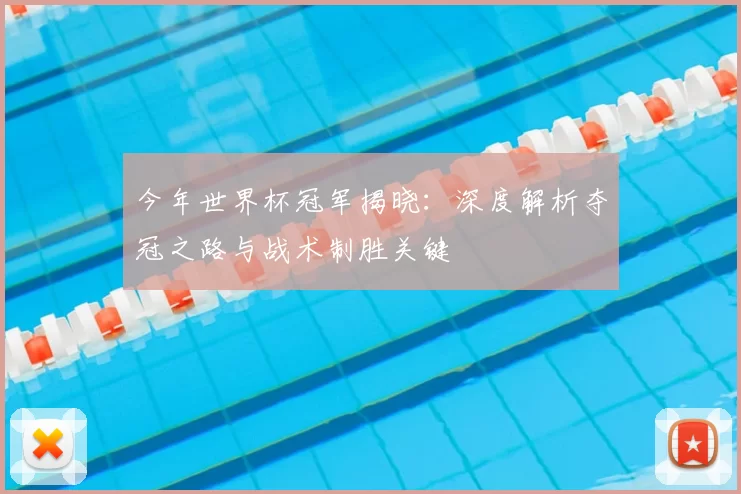 今年世界杯冠军揭晓：深度解析夺冠之路与战术制胜关键